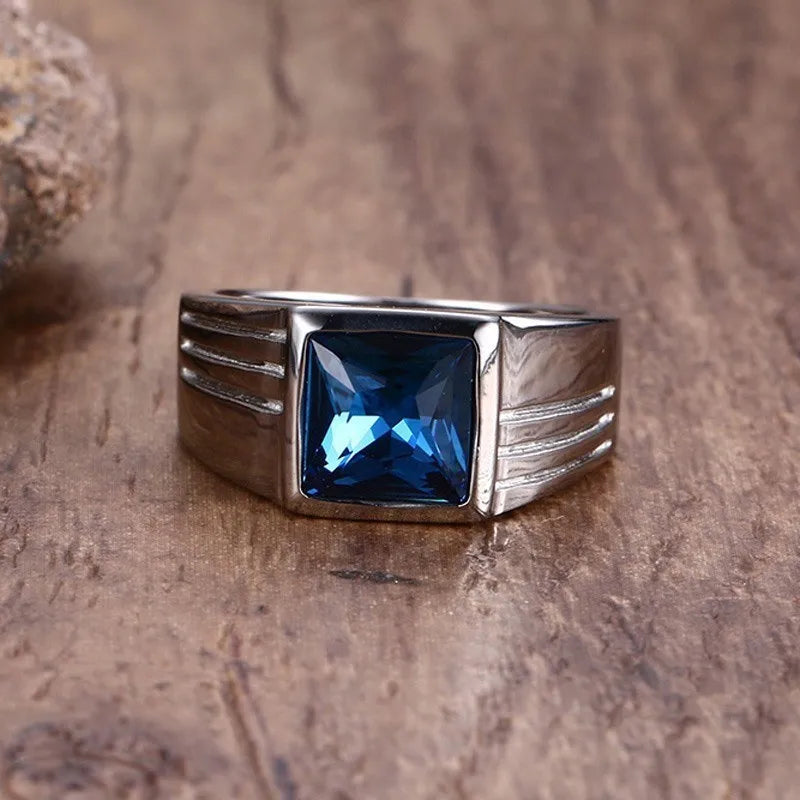 Men's Ring with Zircon Stone