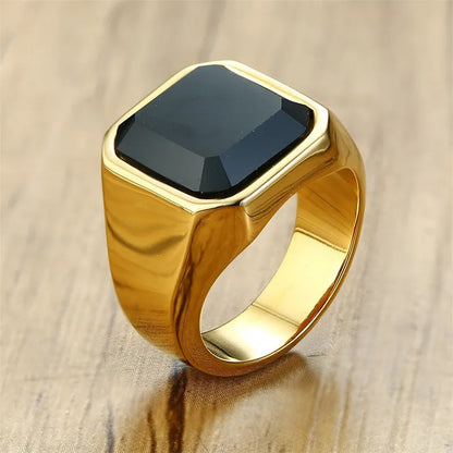 Men's Ring with Onyx Stone