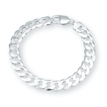 925 Silver Swiss Figaro Bracelet with 6 to 8mm Zirconia