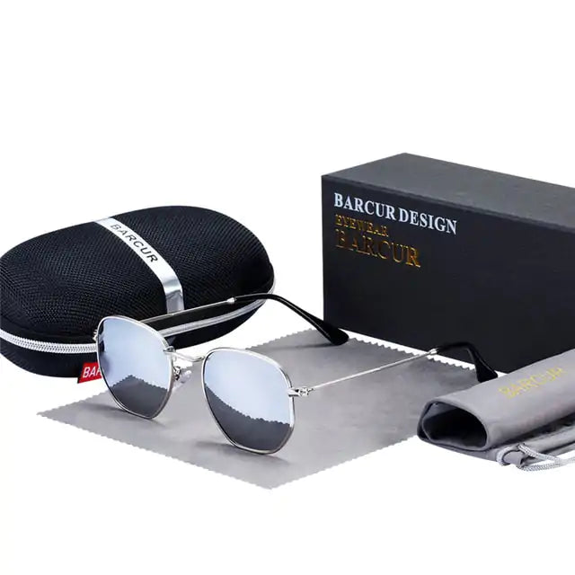 Barcur Hexagonal Retro Sunglasses